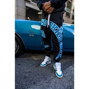 Cookies Double Up Fleece Sweatpants Embroidered Medium UNISEX Black Streetwear